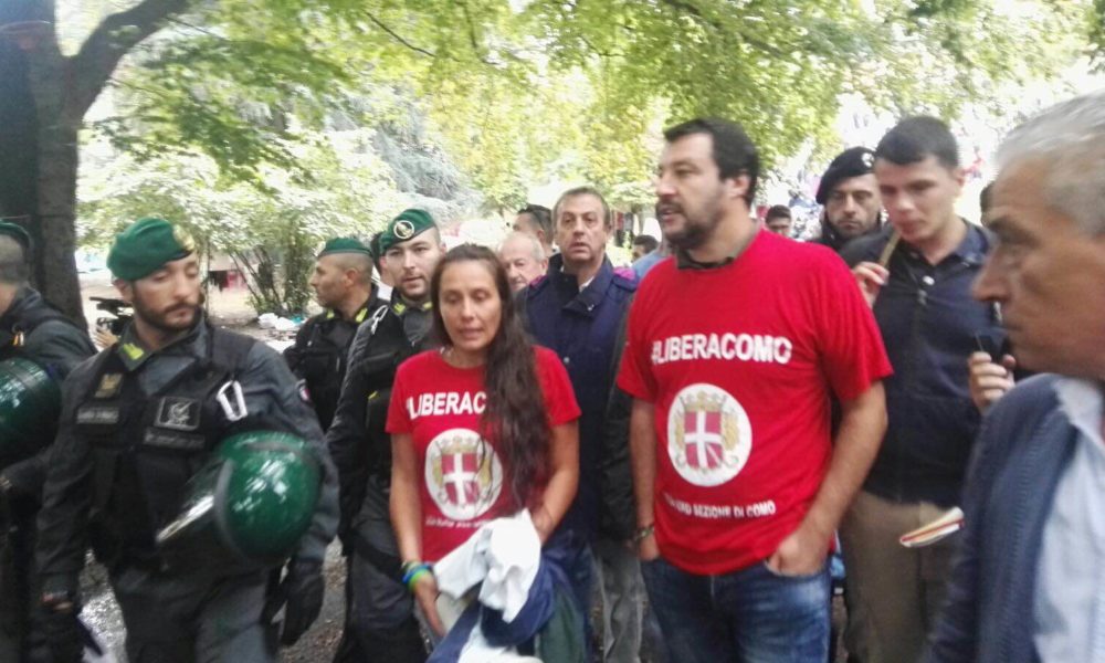 Emergenza migranti, la protesta della Lega Nord. A San Giovanni è arrivato Matteo Salvini