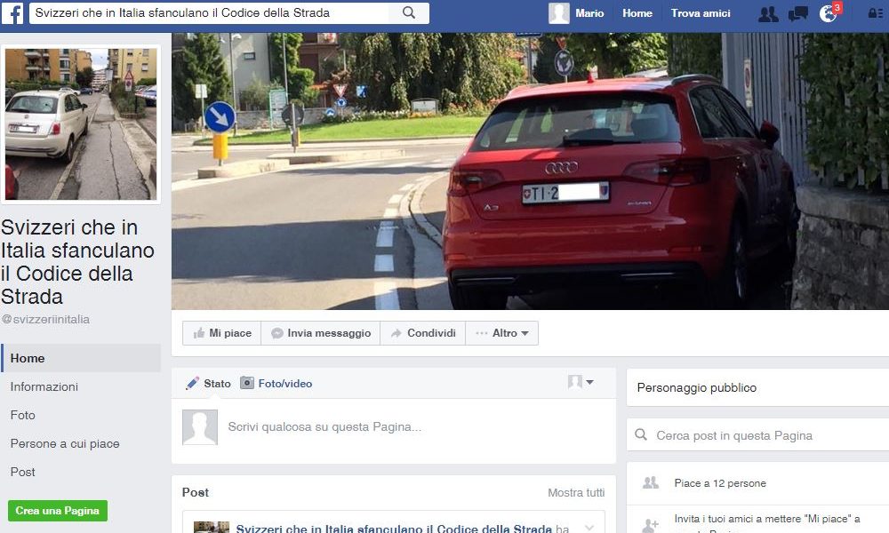 Sosta selvaggia in Italia, automobilisti svizzeri alla berlina su Facebook