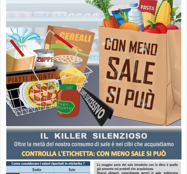 La Settimana Mondiale per la riduzione del consumo di sale, Como aderisce: il vademecum per vivere bene