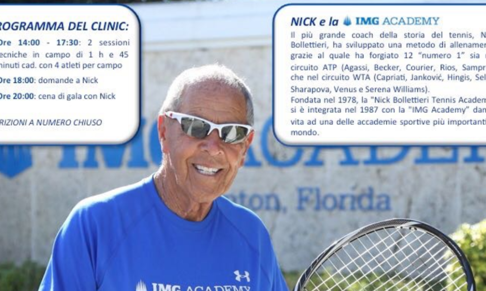 Tennis, Nick Bollettieri a Cantù. L’allenatore di Agassi e delle sorelle Williams al circolo di Corso Europa il 14 maggio