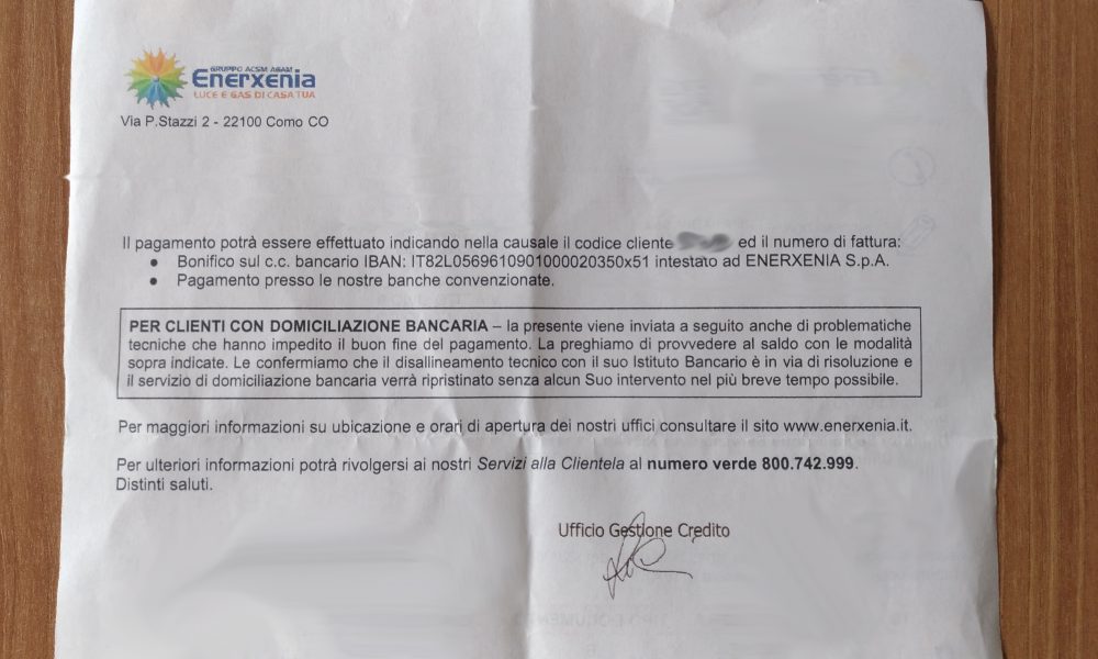 Enerxenia, raffica di solleciti per bollette non pagate: ma la colpa è di un problema informatico