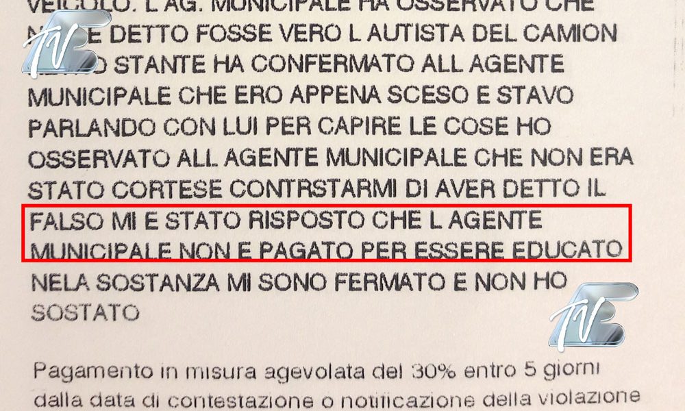 L’inflessibile vigile comasco: “Non sono pagato per essere educato”