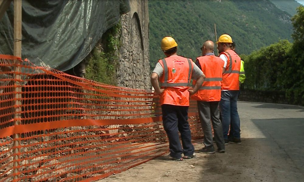 Frana di Argegno, lavori in notturna e tra dieci giorni strada chiusa