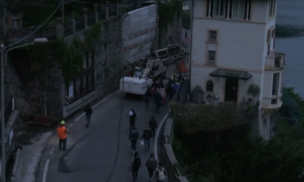 Frana di Argegno, scatta la chiusura notturna della Regina