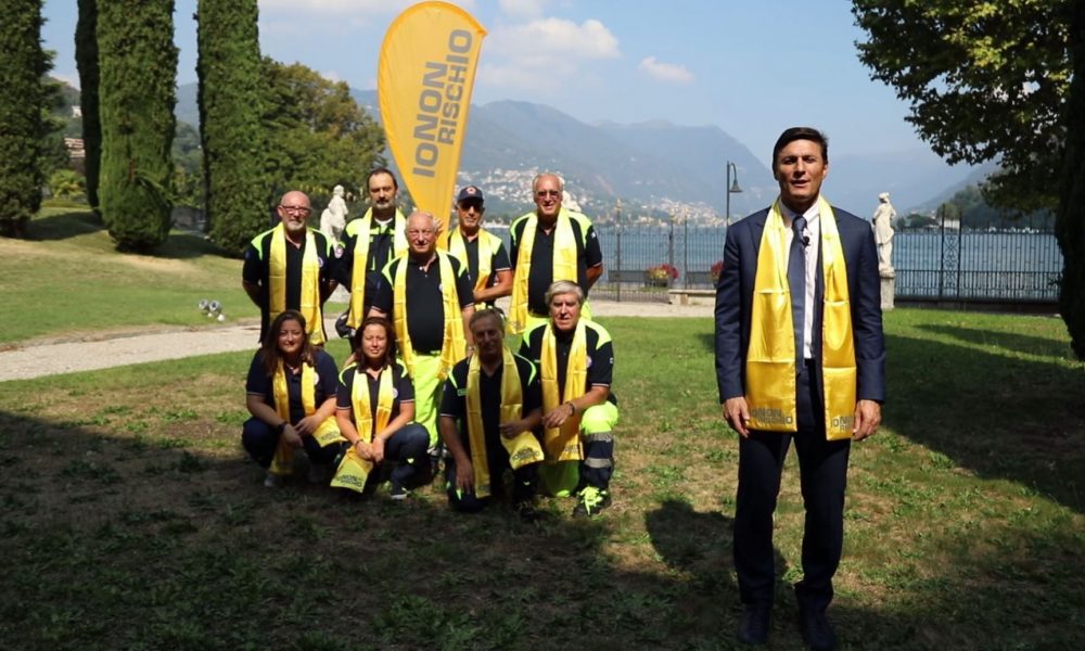 Protezione civile, Javier Zanetti a Como per la campagna “Io non rischio”