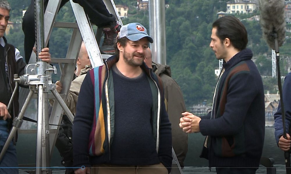 Riprese per uno spot pubblicitario a Cernobbio, sul set Brando De Sica e Marco Bocci