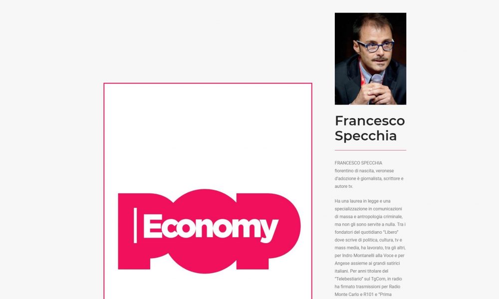 LarioBook, il 24 maggio arriva Francesco Specchia. Il giornalista presenta “Il caso Pop Economy”