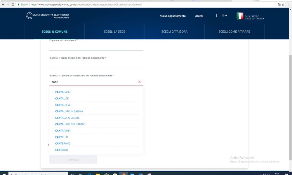 Carta d’identità elettronica, per il portale delle prenotazioni Cantù non esiste