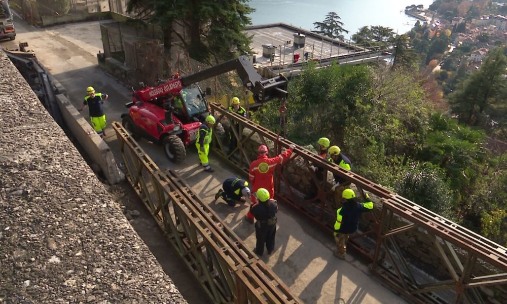 Cernobbio, dopo la frana ricostruito il muro di via Libertà