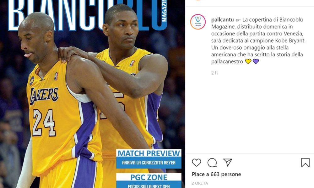 Basket, Cantù ricorda Kobe Bryant nella copertina del magazine