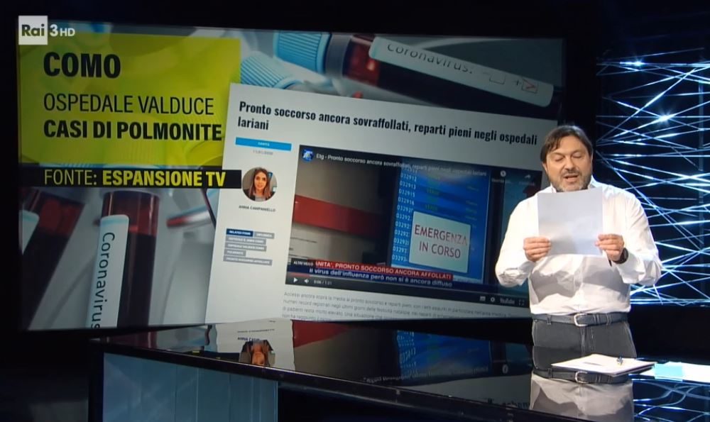 Virus, i casi anomali di polmoniti a gennaio a Como nell’inchiesta di Report