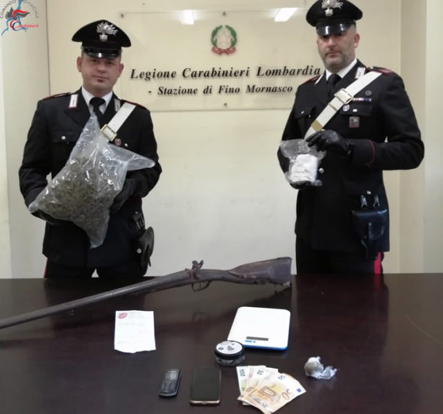 Fino Mornasco, droga in auto e nella lavatrice, arrestato 27enne