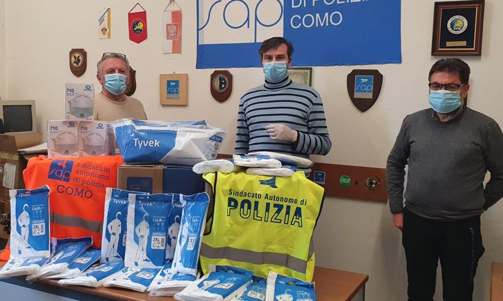 Como, il Sindacato Autonomo di Polizia regala all’ospedale Sant’Anna 350 tute per medici e infermieri