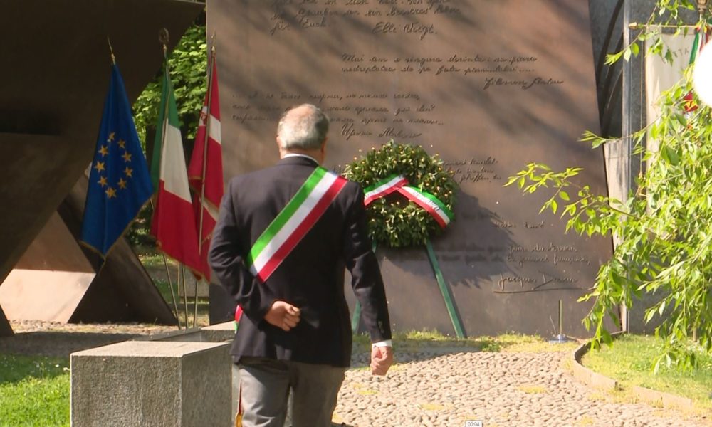 Il 25 aprile a Como: la deposizione della corona al Monumento alla Resistenza europea