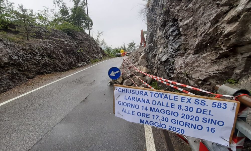 Frana di Lezzeno, Lariana chiusa da domani a sabato