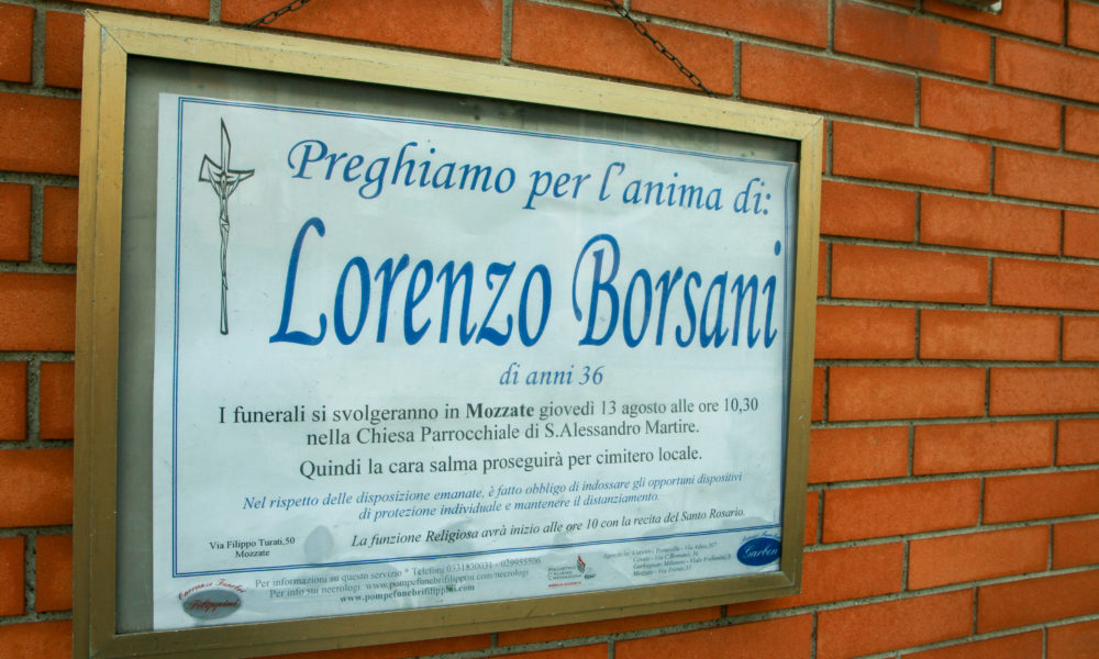 Mozzate, l’ultimo saluto a Lorenzo Borsani, ucciso una settimana fa