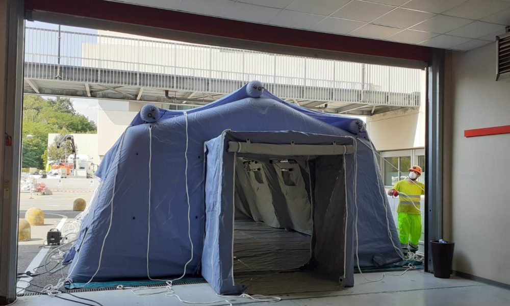 Ospedale Sant’Anna di Como, due tendoni della Protezione Civile per i familiari dei pazienti del pronto soccorso
