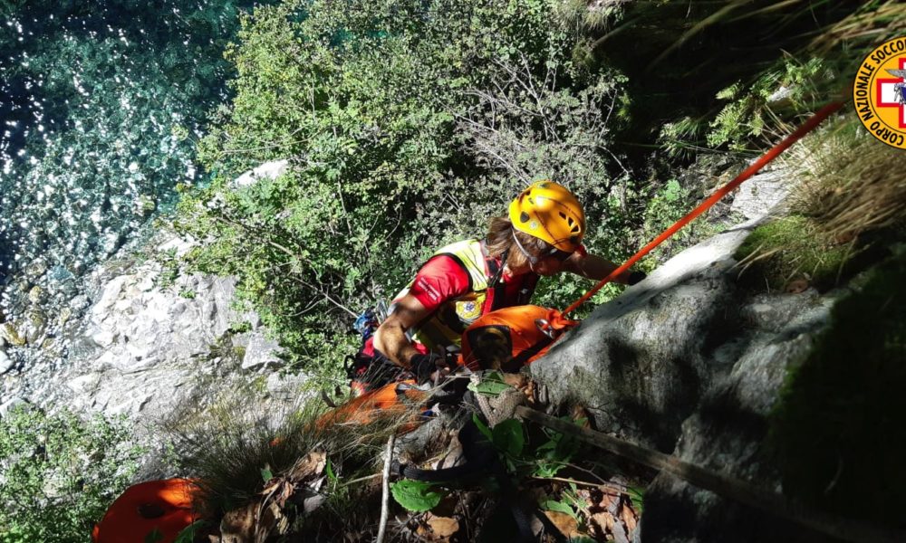 Infortunio mentre fa canyoning, comasco soccorso in val Bodengo