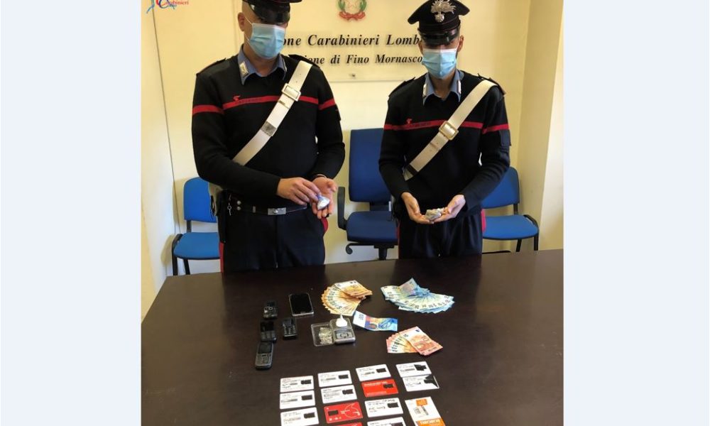 Arresto per detenzione ai fini di spaccio a Grandate: sequestrati hashish e cocaina