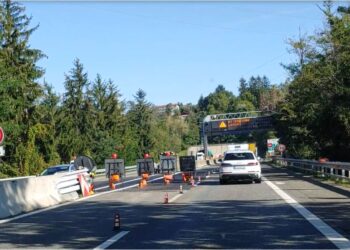 Cantiere sull'autostrada A9