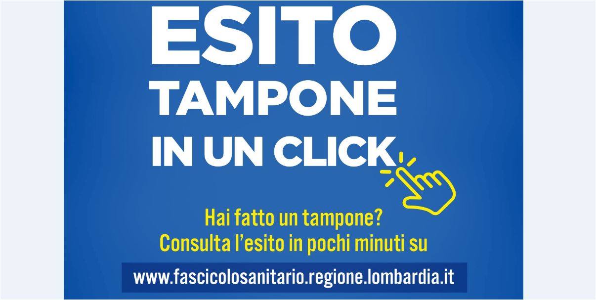 L’esito dei tamponi consultabile da casa, il responso nel fascicolo sanitario online