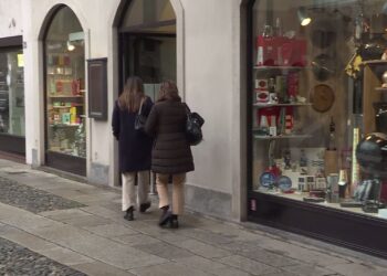 Donne passeggiano per negozi