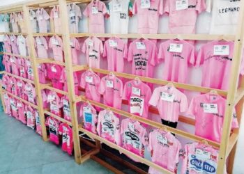 Collezione delle maglie rosa al Museo del Ghisallo