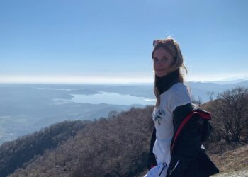 Filippa Lagerback sul monte Crocetta sopra a Cittiglio