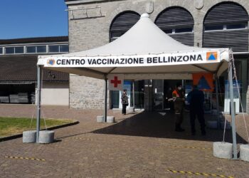 Il centro vaccinale di Giubiasco, Bellinzona