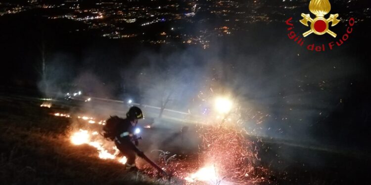 L'intervento dei vigili del fuoco a Cornizzolo