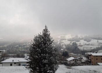 Nevicata di primavera in valle Intelvi, provincia di Como