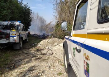 incendio boschivo a Cantù