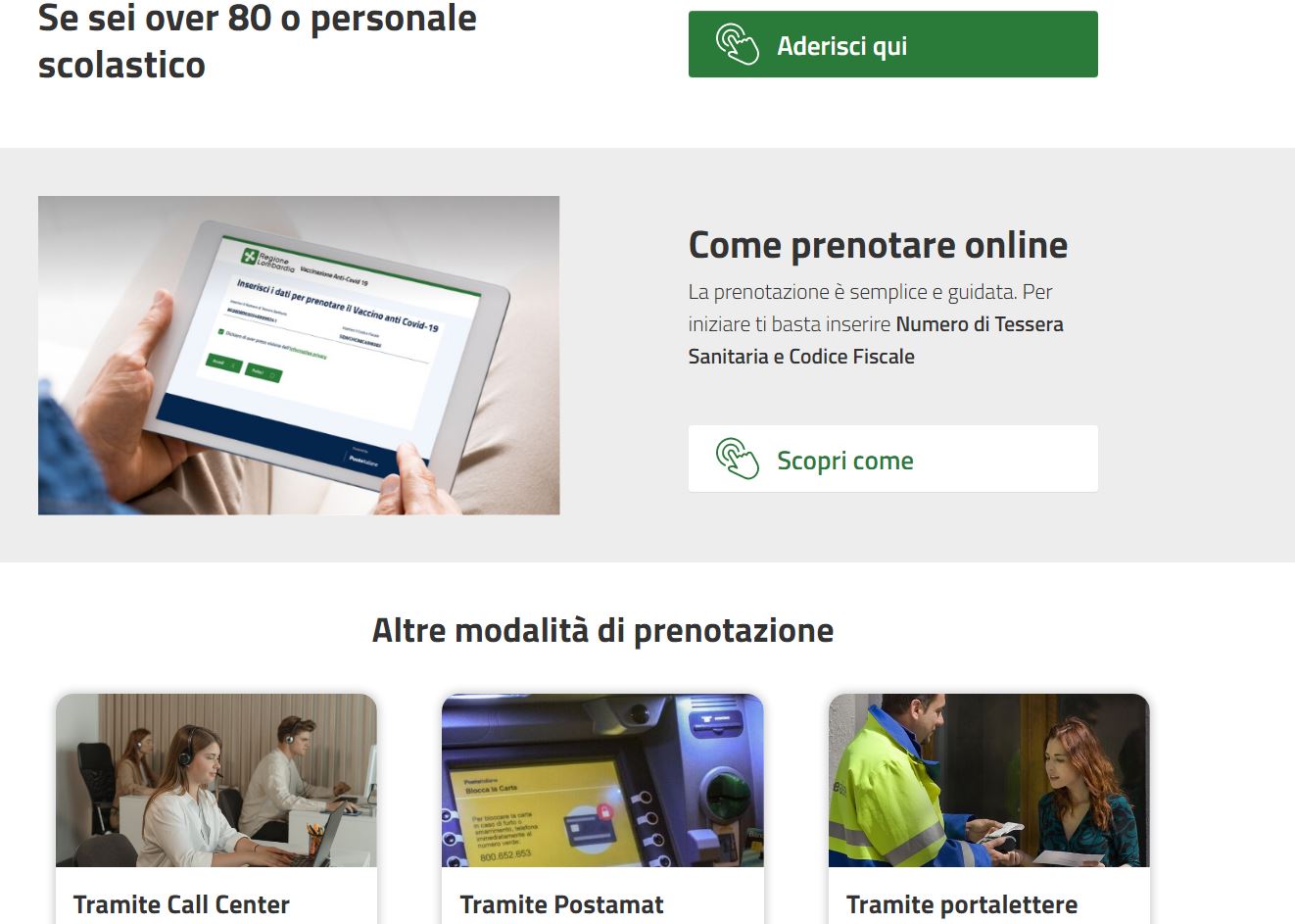 Prenotazione delle vaccinazioni in Lombardia, portale Poste operativo da domani