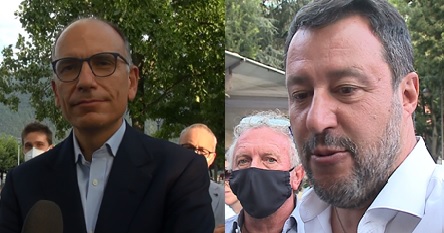 Salvini (Lega) e Letta (Pd) a Como intervengono su green pass e Pedemontana
