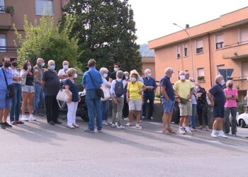 il gruppo di manifestanti a Sagnino