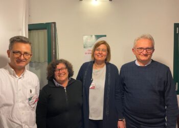 Da sinistra Francesco Falsetti,_Monica Manfredini segretaria regionale CISL scuola, Sara Tessarolo e Albino_Gentile (1)
