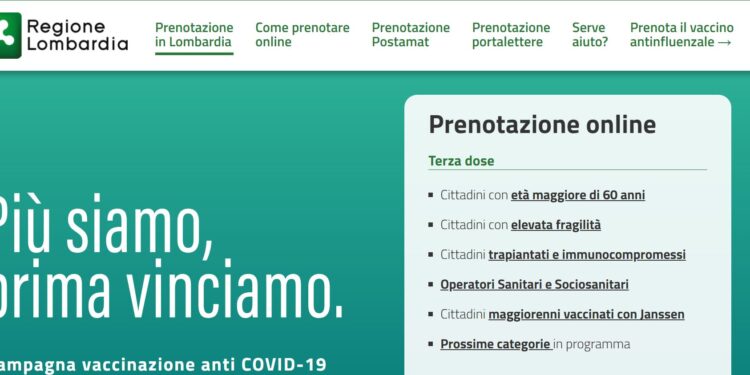 Portale prenotazione vaccini. Cambiare terza dose