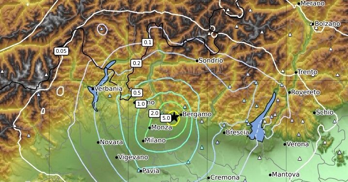 Cartina terremoto 18 dicembre 2021
