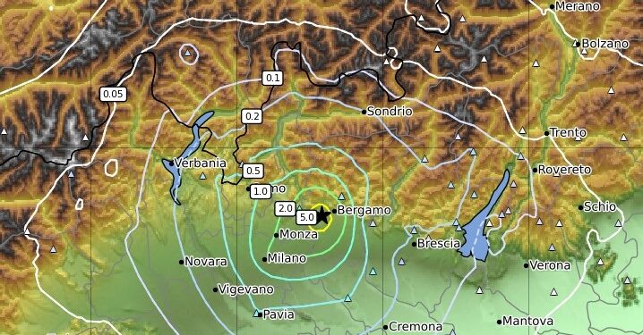 Cartina terremoto 18 dicembre 2021