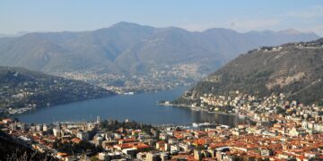 impianti sportivi Como dall'alto e primo bacino
