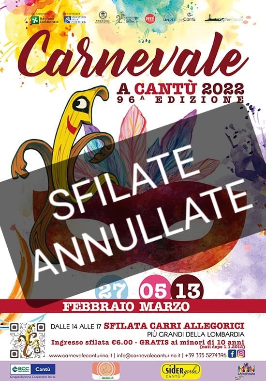 Carnevale Canturino sfilate annullate