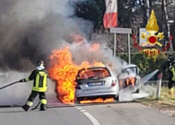 Fenegrò auto in fiamme