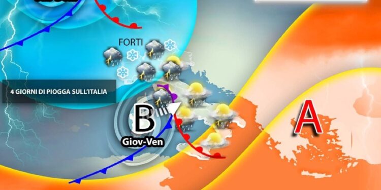 Domani e sabato previsto calo delle temperature