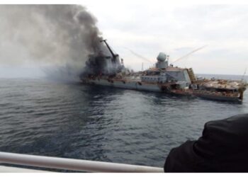 L'incrociatore di punta russo affondato la scorsa settimana