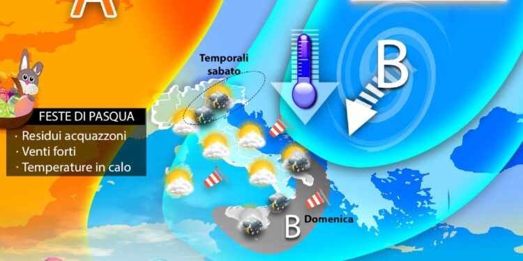 Tra Sabato e Domenica calo temperature di 10°C. Sole a Pasquetta