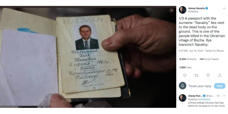 Oppositore russo posta foto passaporto trovato vicino a cadavere