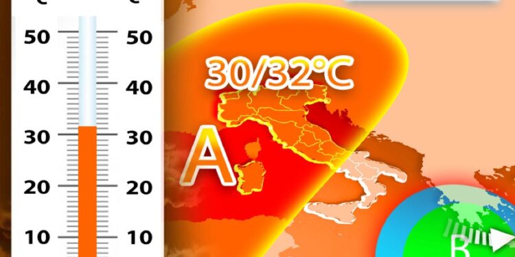 Impennata temperature anche al Centro