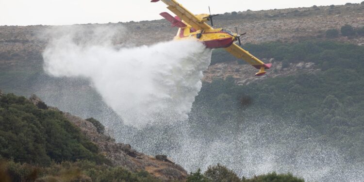 In azione un canadair e tre elicotteri del Corpo forestale