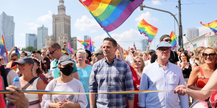 Manifestazione aperta dal sindaco Trzaskowski