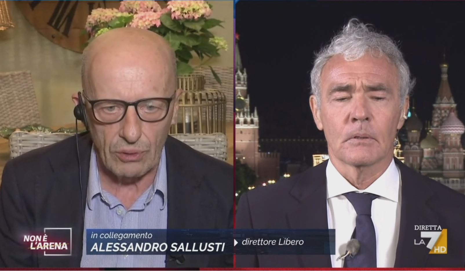 Sfuriata di Alessandro Sallusti in diretta tv: “Cremlino, un palazzo di m***a”